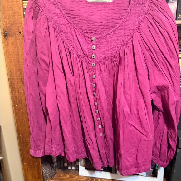 We The Free Tops - We The Free Magenta Button-Down Blouse